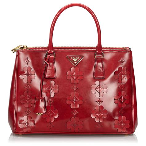 sage prada milano purses with flower and leaves|Prada galleria leather bag floral.